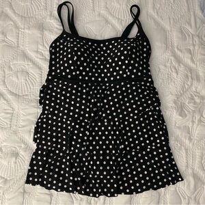 Inches Away polka dot ruffle one piece swimsuit 16W